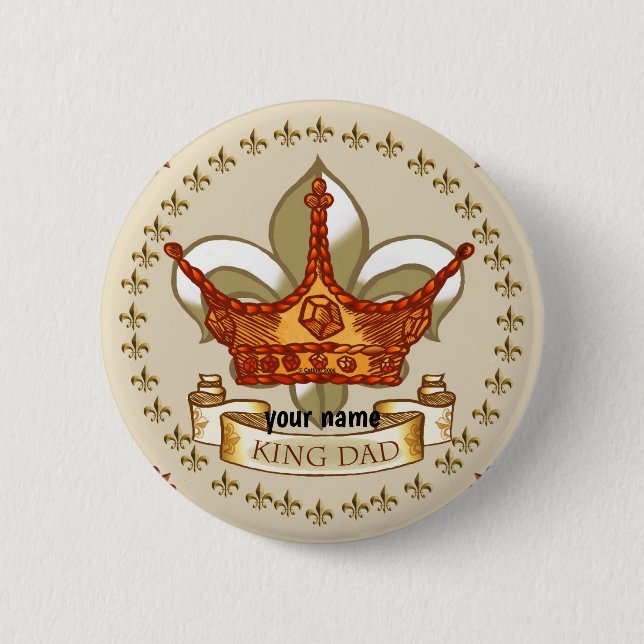 Botón del pin de la Real Corona de King Dad (Anverso)