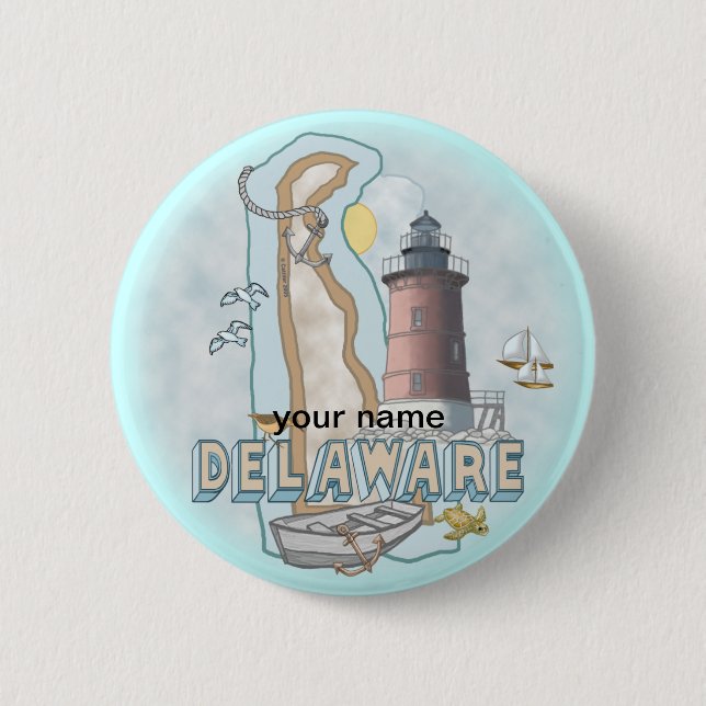 Botón del pin del faro de Delaware (Anverso)