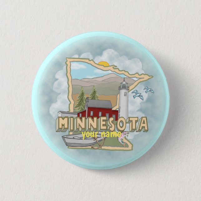 Botón del pin del faro de Minnesota (Anverso)