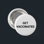 Botón del pin del personalizado blanco y negro vac<br><div class="desc">Obtén el botón del pasador blanco y negro vacunado. minimalista estilo elegante texto personalizable completo</div>