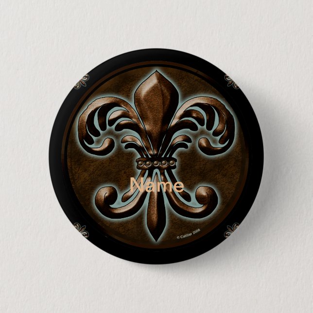 Botón del pin Fancy Fleur De Lis (Anverso)