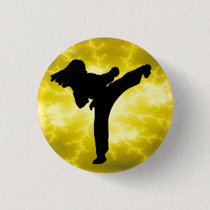 Botón del pinback del chica del relámpago del or