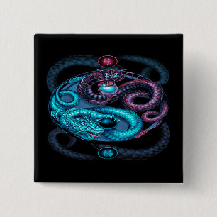 botón del pinback del diseño de los dragones