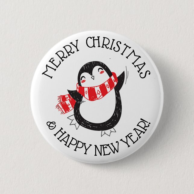BOTÓN DEL PINGÜINO DE LAS FELICES NAVIDAD (Anverso)