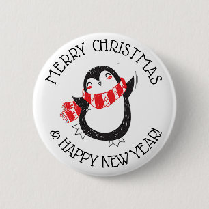 BOTÓN DEL PINGÜINO DE LAS FELICES NAVIDAD