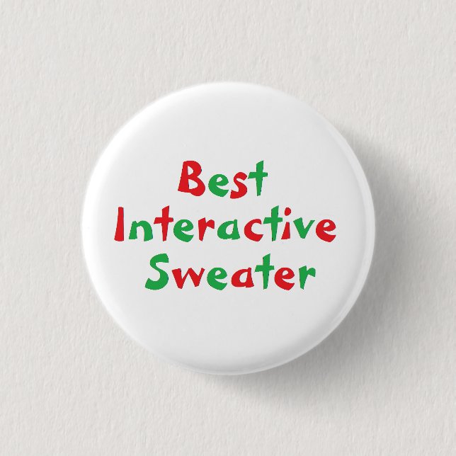 Botón del premio del "mejor suéter interactivo" (Anverso)