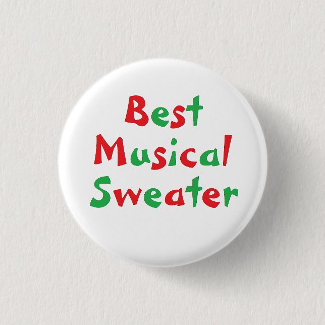 Botón del premio del "mejor suéter musical" (Anverso)