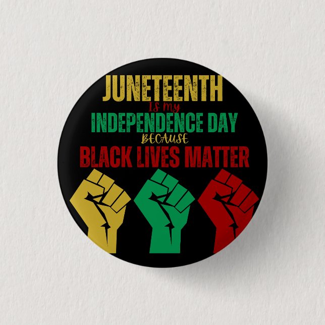 Botón del Puño Panafricano de Juneteenth (Anverso)
