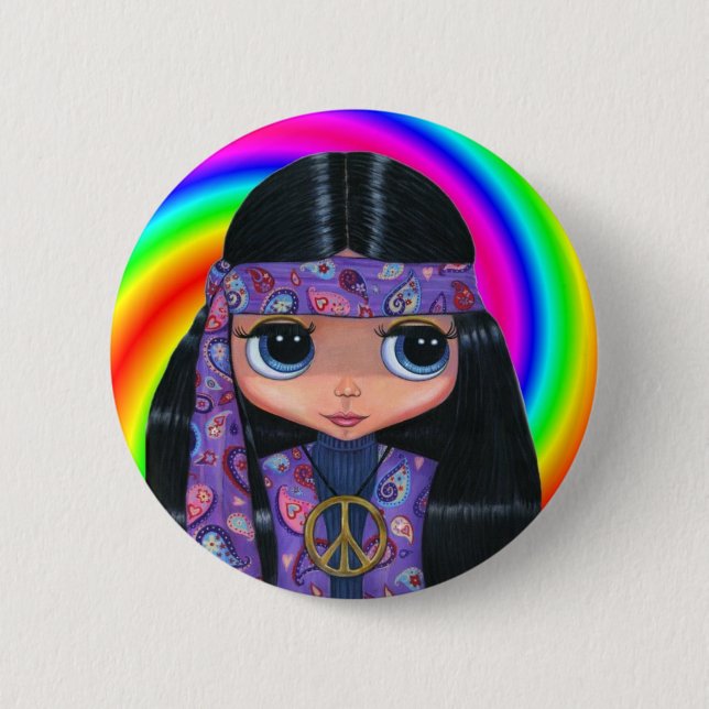 Botón del remolino de la muñeca del Hippie de (Anverso)