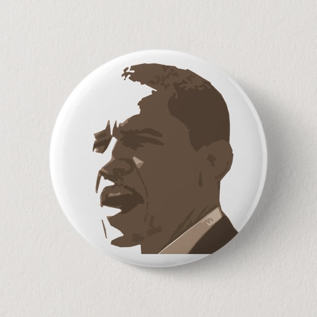 Botón del retrato de la sepia de Barack Obama (Anverso)