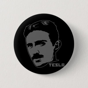Botón del retrato de Nikola Tesla