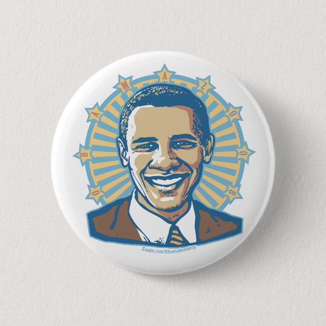 Botón del retrato del halo de Obama (Anverso)