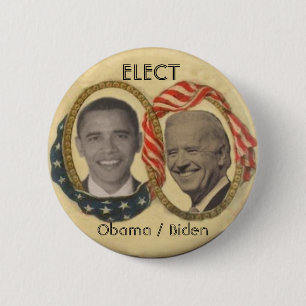 Botón del Retro-estilo de Obama/de Biden