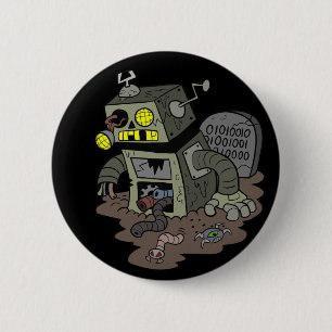 Botón del robot del zombi