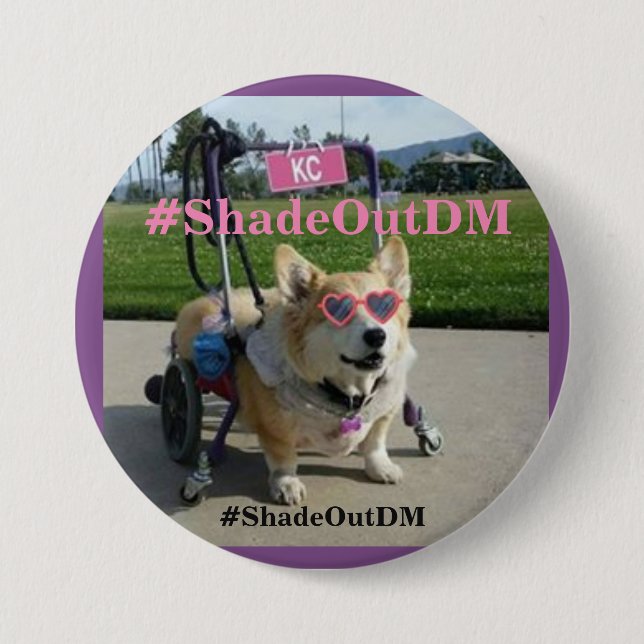 Botón del #ShadeOutDM (Anverso)