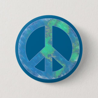 Botón del signo de la paz de la tierra