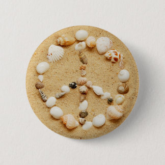 Botón del signo de la paz del Seashell