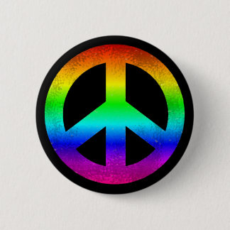 Botón del símbolo de paz del arco iris