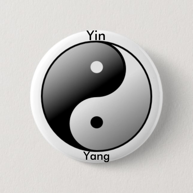 Botón del símbolo de Yin Yang (negro) (Anverso)