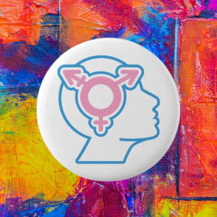 Botón del Símbolo del Orgullo Trans