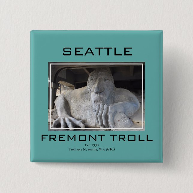 Botón del trol de Fremont de Seattle (Anverso)