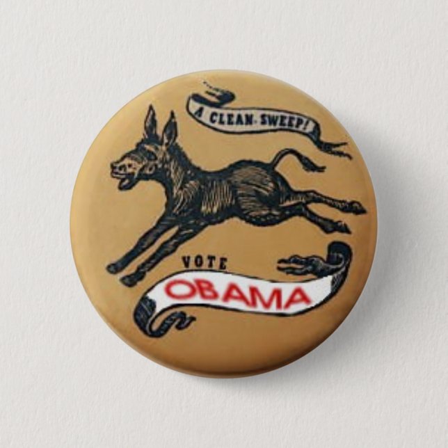 Botón Democratic del burro de Obama (Anverso)