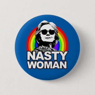 Botón desagradable de la mujer de Hillary Clinton