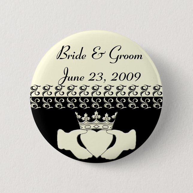 Botón determinado de la invitación de la boda de (Anverso)