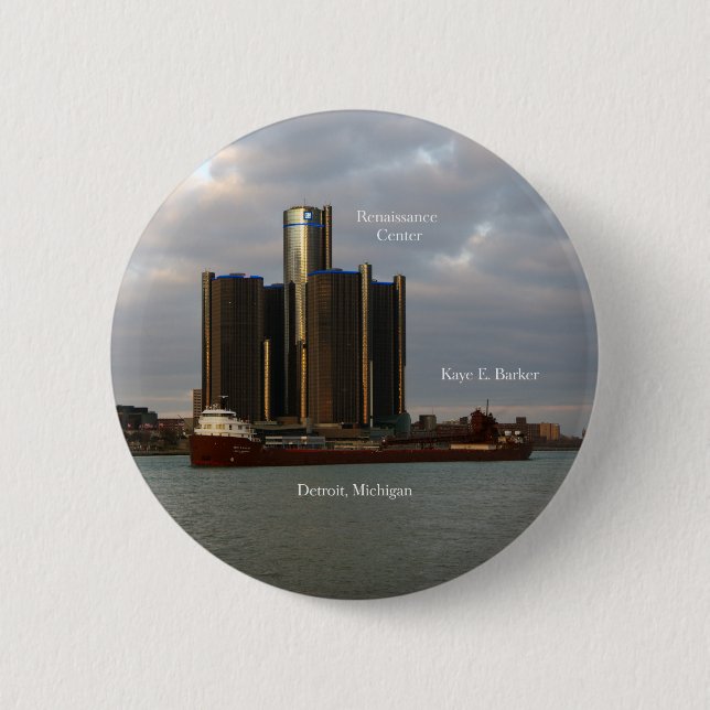 botón Detroit de Kaye E. Barker (Anverso)