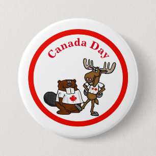Botón Día de Canadá - Testigo y alce