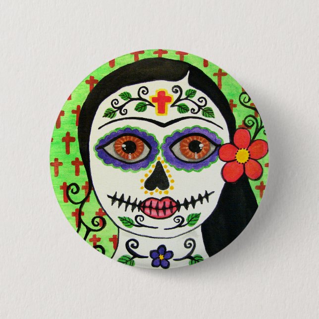 botón Día de la catrina muerta (Anverso)