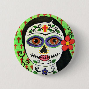 botón Día de la catrina muerta