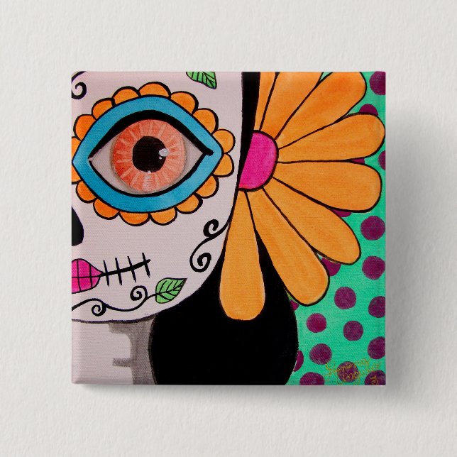 botón Día de la catrina muerta (Anverso)