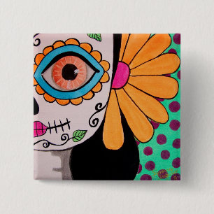 botón Día de la catrina muerta