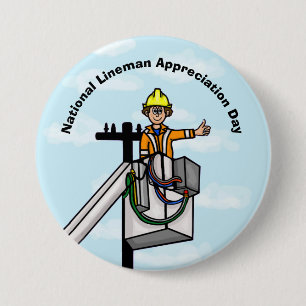 botón Día Nacional de Apreciación de Lineman