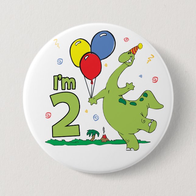 botón Dino de cumpleaños 2 (Anverso)