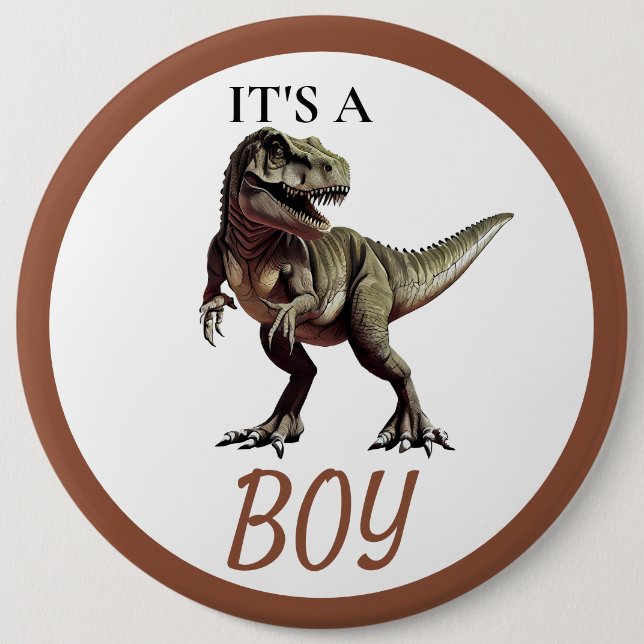 botón Dinosaur Baby Shower Boy (Anverso)