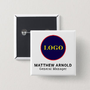 Botón distintivo del nombre del logotipo corporati