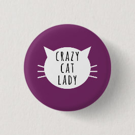 Botón divertido de Crazy Cat Lady