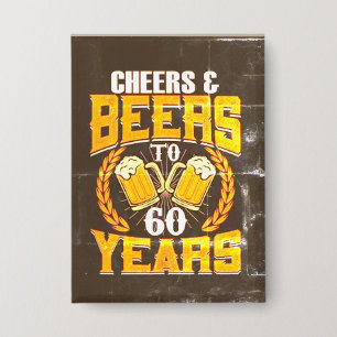 Botón divertido de cumpleaños «Cheers and Beers»