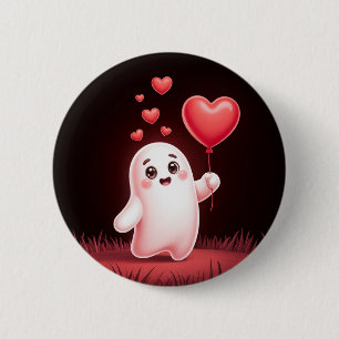 Botón Divertido de Fantasmita con Corazón