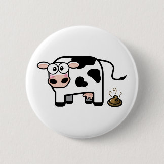 Botón divertido de la vaca de Pooping