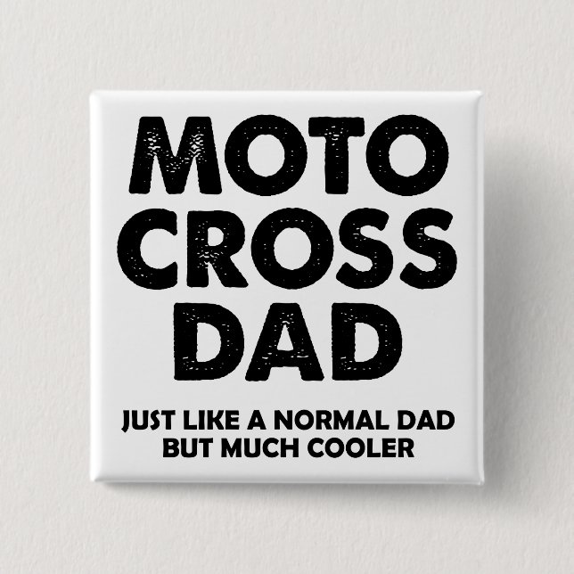 Botón Divertido de Papá de Motocross Insignia Pin (Anverso)