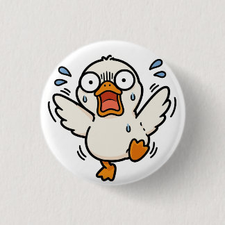 Botón Divertido de Pato en Pánico Kawaii Lindo Mem