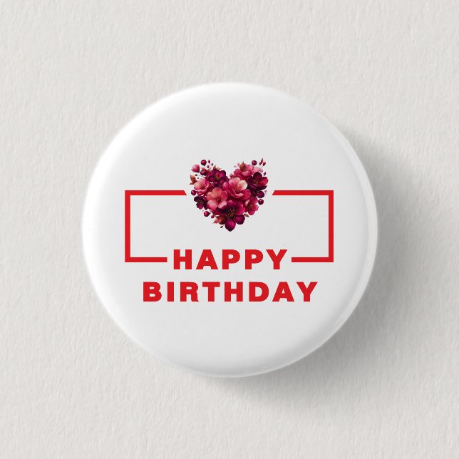 botón Divertido Feliz Cumpleaños - Perfecto para F (Anverso)