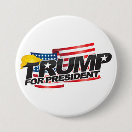 Botón Donald Trump para presidente (con pelo)