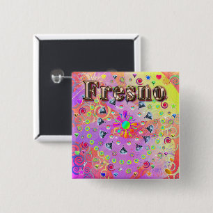 Botón dorado de la suerte de Fresno