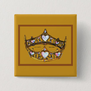 botón dorado Reina de los corazones Corona de oro
