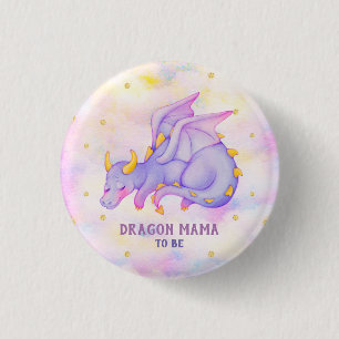 Botón Dragon Mama Para Ser Baby Shower Purple Drag
