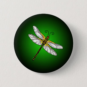 Botón Dragonflies de la libélula verde